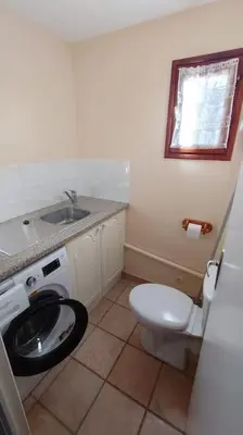 Salle de bains dans l'établissement Gîte le Mont, à la campagne en Normandie, proche du Mont St Michel