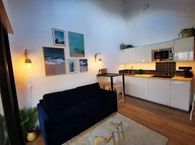 Cuisine ou kitchenette dans l'établissement Gîte avec Spa
