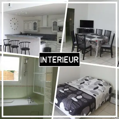 Télévision ou salle de divertissement dans l'établissement Ouistreham (14) Maison en bord de mer - 6 personnes